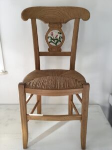 Chaise artisanale Directoire Palmette chene