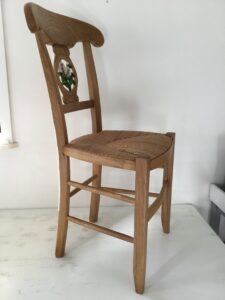 Chaise artisanale directoire palmette en chene