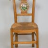 Chaise artisanale directoire en chêne décor orchidée – Image 2