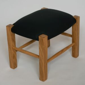 Banc de pied artisanal en chêne Simili noir