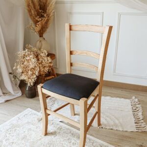 Chaise Artisanale de cuisine en frêne - similicuir