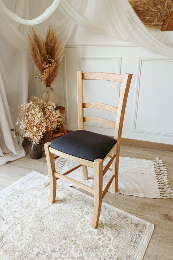 Chaise Artisanale de cuisine en frêne - similicuir