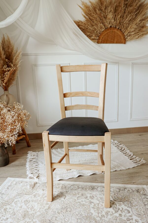 Chaise Artisanale de cuisine en frêne - similicuir – Image 2